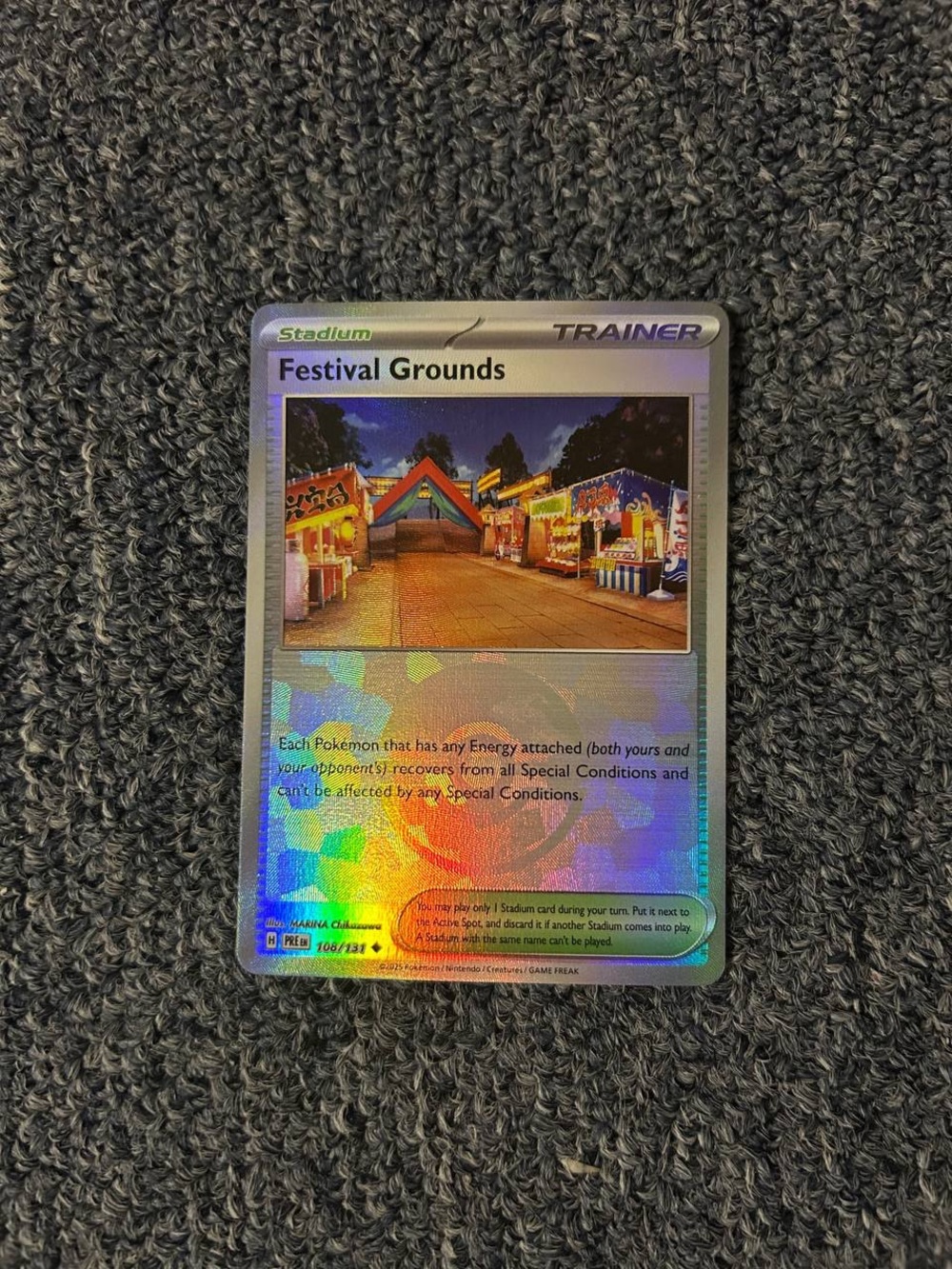 Pokemon Festival Grounds Holographic Trainer Card - Silver, Blue, Yellow